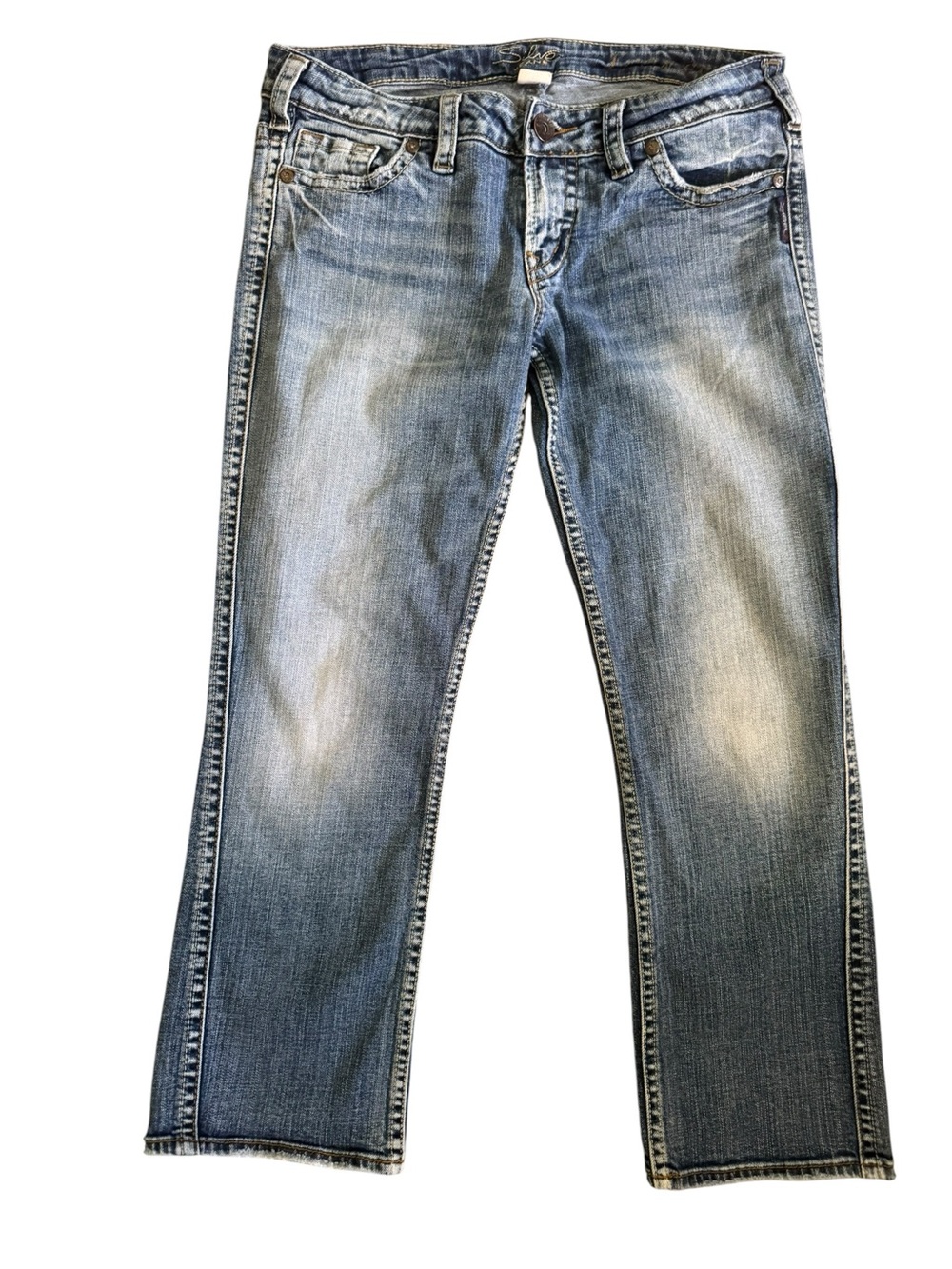 Silver Jeans Frances Capri Women’s W30 Cropped Denim Stretch Mid Rise Y2K